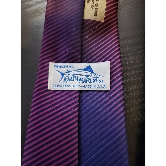 Clarinet Neck Tie by Ralph Marlin Band Music MADE IN USA vintage 1992 - Purple - Picture 3 of 4